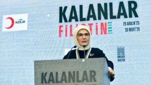 Emine Erdoğan ‘Kalanlar’ Filistin Sergisi’nin açılışında konuştu: “Filistin’i savunmak, insan kalma hakkımızı savunmaktır”